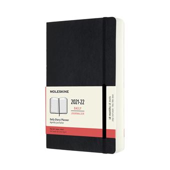 Agenda scolaire journalier Moleskine Couverture souple 2021-2022 Noir