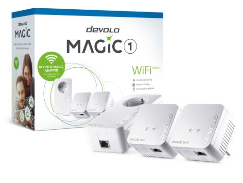 devolo Magic 1 WiFi mini - Multiroom Kit - pont - HomeGrid - 802.11b/g/n - 2,4 Ghz - Branchement mural (pack de 3)