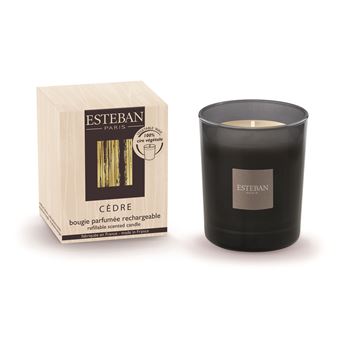 Bougie parfumée initiale rechargeable Esteban Cèdre