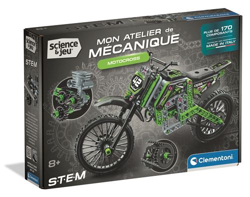Clementoni Multicolore Jeu De Construction Mon Atelier De Mécanique Motocross