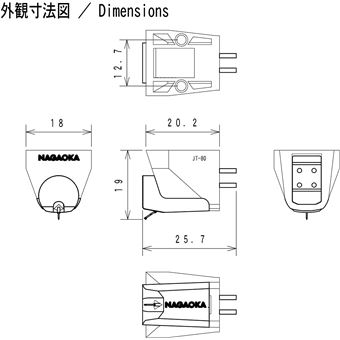 Diamant et cellule Nagaoka Cellule phono type MM JT-80BK