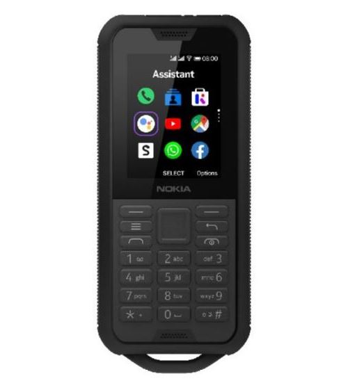 Nokia 800 Tough - 4G téléphone de service - double SIM - RAM 512 Mo / Mémoire interne 4 Go - microSD slot - 320 x 240 pixels - rear camera 2 MP - Noir acier
