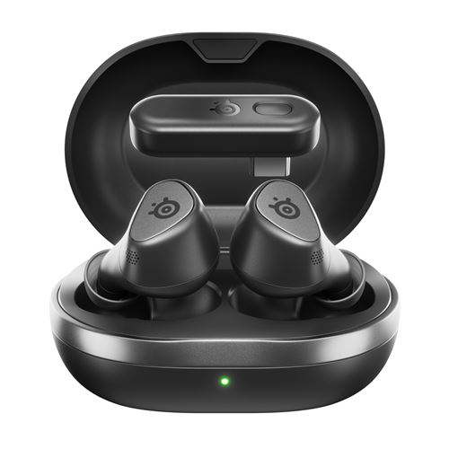 Ecouteurs intra-auriculaires sans fil Bluetooth SteelSeries Arctis GameBuds avec réduction de bruit pour PS Noir