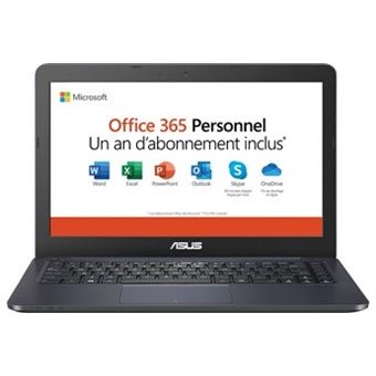 PC Ultra-Portable Asus E402YA-GA044TS 14" AMD E2 4 Go RAM 64 Go eMMC + Microsoft 365 Personnel (1 an) préinstallé Bleu - 1