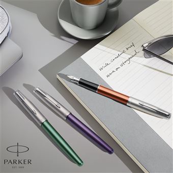 PARKER Sonnet Essentiel Stylo bille, Orange, Recharge noire pointe moyenne, Coffret cadeau