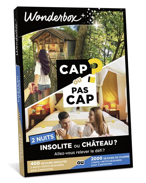 Coffret cadeau Wonderbox Cap ou Pass Cap Insolite ou château? 2 nuits