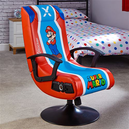 Siège gaming X Rocker Super Mario Officiel 2.1 Rouge et Bleu