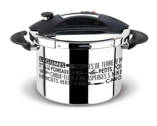 Autocuiseur Sitram Speedo Sérigraphie 8 L Noir et Argent
