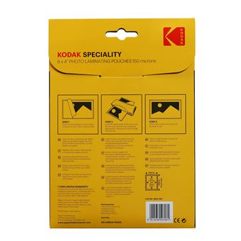 Kodak Pochette de plastification pour photo 6x4'' x 25 - 150 mcn