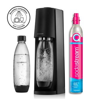 Pack Machine à soda et eau gazeuse Sodastream Terra Noir avec 1 cylindre et 1 bouteille