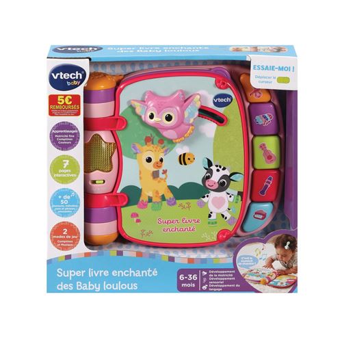 Jeu d'éveil Vtech Super livre enchanté des Baby loulous Rose - Vtech