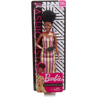 Poupée Barbie Fashionistas avec robe longue rayée Modèle aléatoire