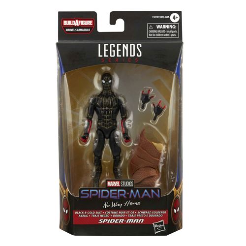 Figurine Marvel Legends Series Spiderman costume noir et or 15 cm