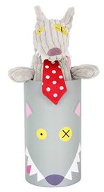 Peluche Globe Trotoys Les Déglingos Simply Bigbos le Loup 23 cm Gris