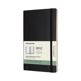 Agenda scolaire semainier Moleskine Couverture souple 2021-2022 Noir