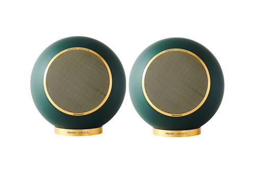 Enceintes bibliothèques Elipson® Planet L Performance Vert Mat Or vendues par paire