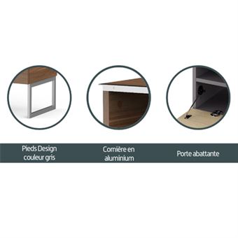 Meuble TV Meliconi Belovo 160 M00172 Bois foncé avec support