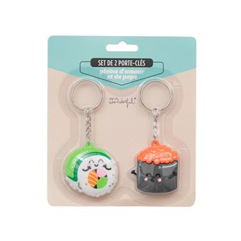 SET DE DEUX PORTE-CLES SUSHI PLEINS D'AMOUR ET DE