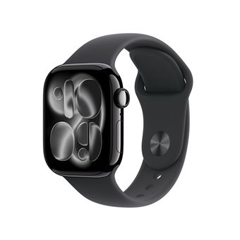 Apple Watch Series 11 GPS + Cellular 42mm Boitier en Aluminium Noir de Jais avec Bracelet Sport Noir S/M - 1