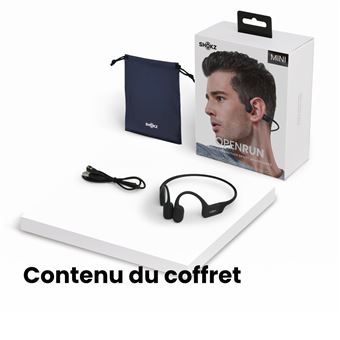 Casque audio sans fil Bluetooth Shokz OpenRun Mini Noir - Casque