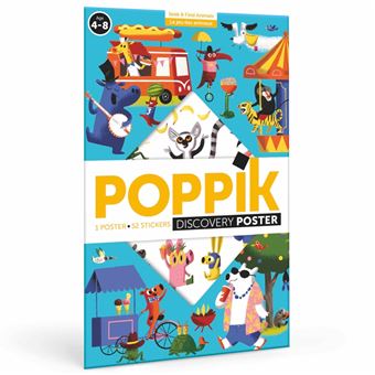 Jeu créatif Poppik Discovery Sticker Cherche et Trouve les animaux Rigolos