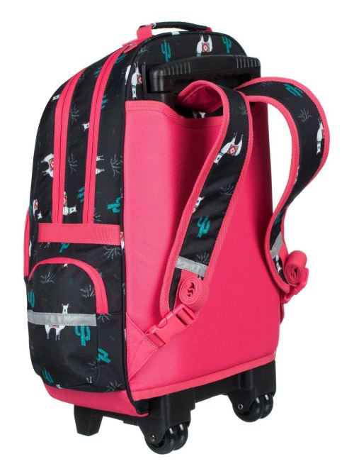 Cartable à roulette Roxy Free Spirit Noir et rose Sac à dos