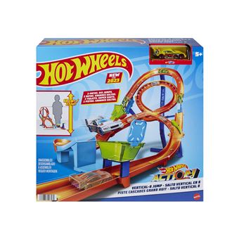 Circuit et véhicule Hot Wheels Cascade Grand Huit 2 pistes