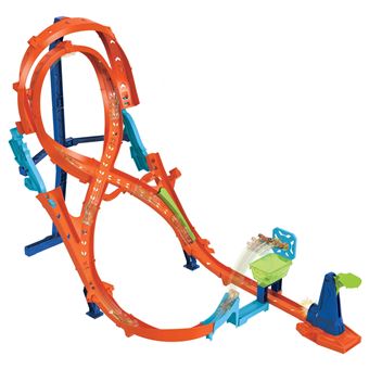 Circuit et véhicule Hot Wheels Cascade Grand Huit 2 pistes