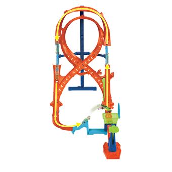 Circuit et véhicule Hot Wheels Cascade Grand Huit 2 pistes