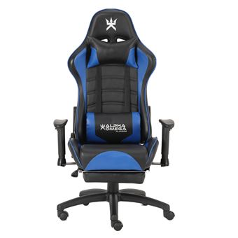 Chaise de bureau gaming Alpha Omega Players Impérium Noir et Bleu