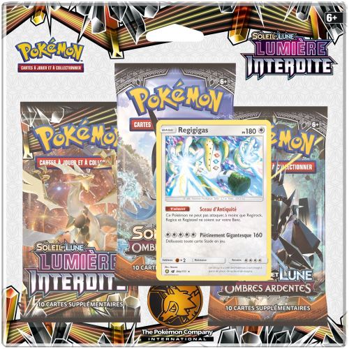 Pack de 3 boosters Pokémon Soleil et Lune 6 Lumière interdite Modèle aléatoire
