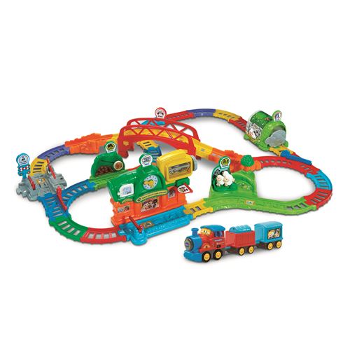 Jeu Électronique Vtech Tut Tut Bolides Super Circuit Train Éducatif Et Adam Train Marchand