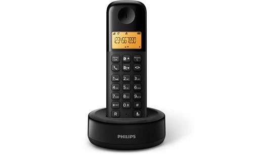 Téléphone fixe sans fil Philips D1601B Noir