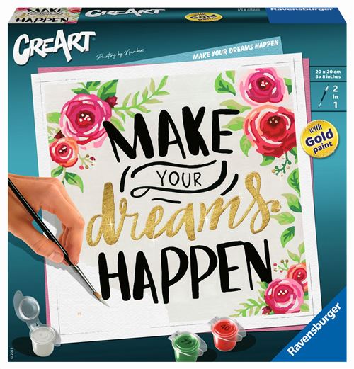 Peinture Au Numéro Ravensburger Creart Format Carré Make Your Dreams Happen