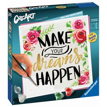 Peinture au numéro Ravensburger Creart Format carré Make your dreams happen