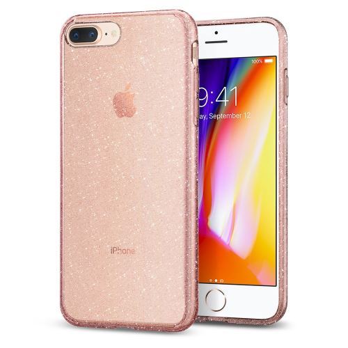 Spigen Liquid Crystal - Achterzijde behuizing voor mobiele telefoon - thermoplastic polyurethaan (TPU) - rozenkwarts - voor Apple iPhone 7 Plus, 8 Plus