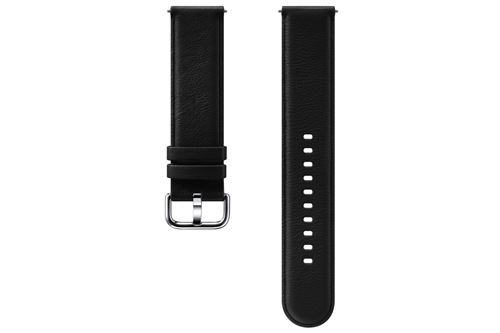 Bracelet en Cuir 20 mm pour montre connectée Samsung Noir