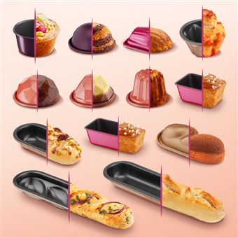 Set de 2 moules à gâteaux Tefal Creabake J3079504 Rose