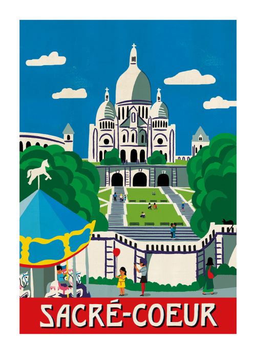Affiche Sergeant Paper Sacre Cœur 30x42 cm Edition limitée signée