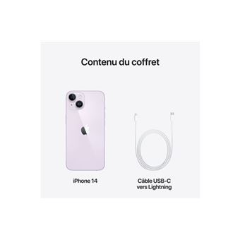 iPhone 14 6.1" 5G Double SIM 256 Go Mauve