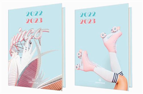 Agenda scolaire journalier Oberthur Intégra Pastel 2D 2022 2023 Modèle aléatoire