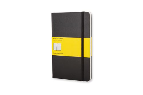 Carnet classique format de poche quadrillé Moleskine couverture rigide Noir