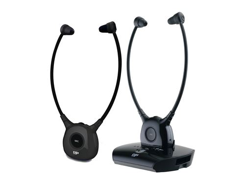 Pack De 2 Casques Stéthoscopiques Tv & Hi-Fi Sans Fil Cgv Dolfin Onyx Noir