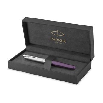 PARKER Sonnet Essentiel Stylo roller, Violet, Recharge noire pointe fine, Coffret cadeau