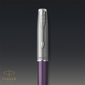 PARKER Sonnet Essentiel Stylo roller, Violet, Recharge noire pointe fine, Coffret cadeau