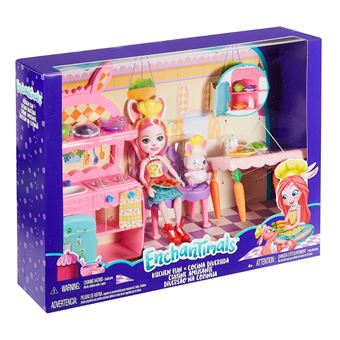 Enchantimals - Coffret Mini Poupée "La Cuisine Du Lapin" - Avec Mobilier Et Accessoires - Poupée De 15 Cm Et Son Animal - Jeu D'imagination Pour Enfants