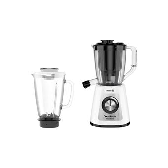 <p>Moulinex Blendforce 2 en 1 Blender 800 W 1.75L Lames Inox Mixeur Blender Smoothie  Centrifugeuse 1L jus frais sans pulpe Bol en Verre LM43Q110</p> - 1