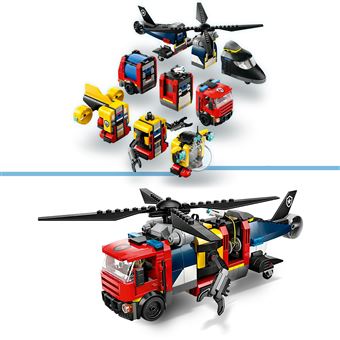 Helicoptere, camion de pompiers et sous-marin modulable