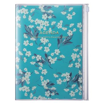 Agenda scolaire Mark's Flower 2022 2023 A5 Turquoise