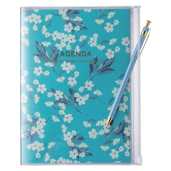 Agenda scolaire Mark's Flower 2022 2023 A5 Turquoise